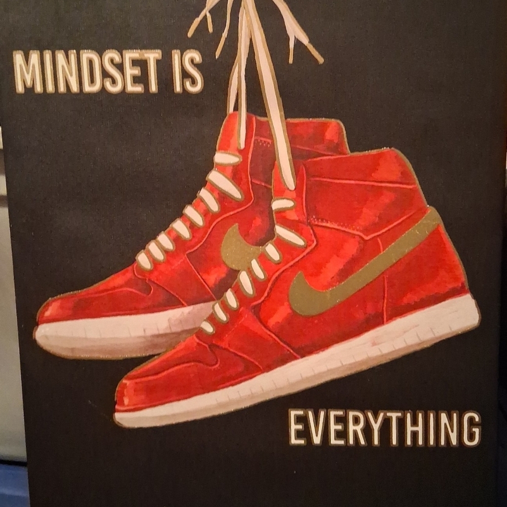 Nike Red High-Top Sneakers Canvas Art
